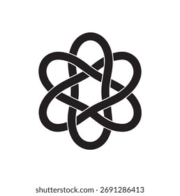 Geometric 6-Loop Star Knot: Interlacing Abstract Hexagonal Symbol