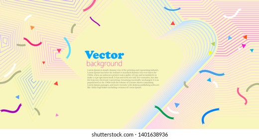 Geometric 80s style abstract background pattern for greeting card or presentation