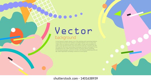 Geometric 80s style abstract background pattern for greeting card or presentation