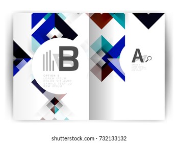 Geometric a4 annual report cover print template, brochure template layout, cover design annual report, magazine, flyer or booklet in A4. Business vector Illustration.