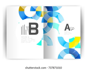 Geometric a4 annual report cover print template, brochure template layout, cover design annual report, magazine, flyer or booklet in A4. Business vector Illustration.