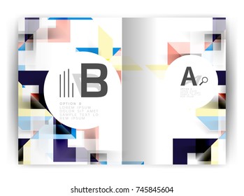 Geometric a4 annual report cover print template, brochure template layout, cover design annual report, magazine, flyer or booklet in A4. Business vector Illustration.