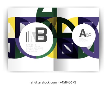 Geometric a4 annual report cover print template, brochure template layout, cover design annual report, magazine, flyer or booklet in A4. Business vector Illustration.