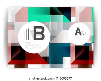 Geometric a4 annual report cover print template, brochure template layout, cover design annual report, magazine, flyer or booklet in A4. Business vector Illustration.