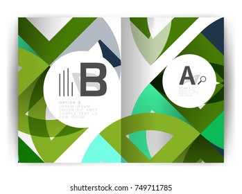 Geometric a4 annual report cover print template, brochure template layout, cover design annual report, magazine, flyer or booklet in A4. Business vector Illustration.