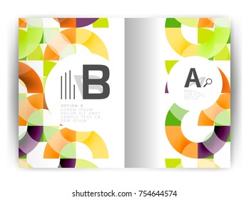 El informe geométrico a4 anual abarca la plantilla de impresión, el diseño de la plantilla de folletos, el informe anual de diseño de portada, la revista, el volante o el folleto en A4. Ilustración del vector de negocio.