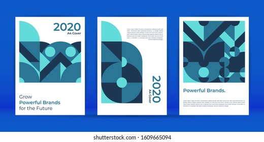 geometric a4 cover with pastel color design