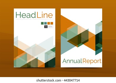 Geometric a4 front page, business annual report print template, Correspondence letter with corporate identity design
