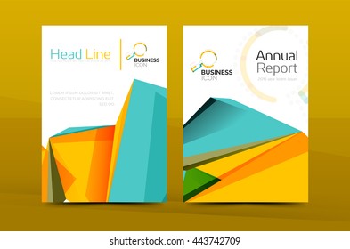 Geometric a4 front page, business annual report print template, Correspondence letter with corporate identity design
