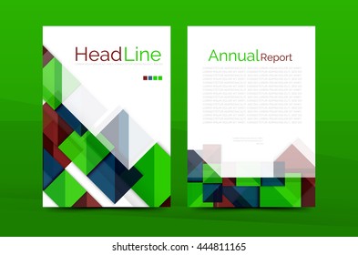 Geometric a4 front page, business annual report print template, Correspondence letter with corporate identity design
