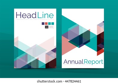 Geometric a4 front page, business annual report print template, Correspondence letter with corporate identity design