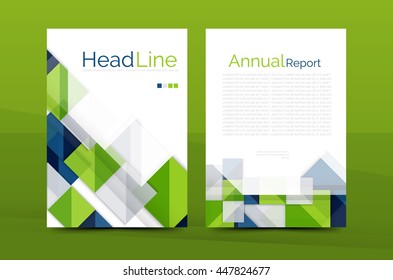 Geometric a4 front page, business annual report print template, Correspondence letter with corporate identity design