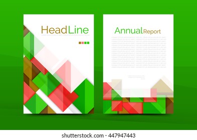 Geometric a4 front page, business annual report print template, Correspondence letter with corporate identity design