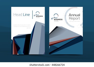 Geometric a4 front page, business annual report print template, Correspondence letter with corporate identity design