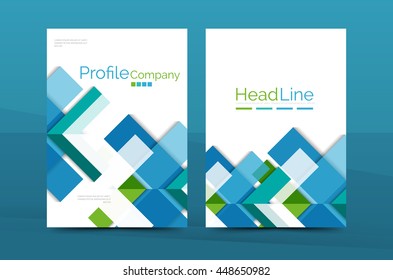 Geometric a4 front page, business annual report print template, Correspondence letter with corporate identity design