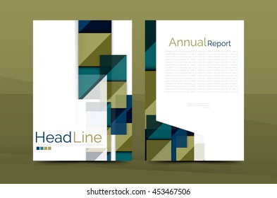 Geometric a4 front page, business annual report print template, Correspondence letter with corporate identity design