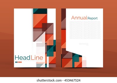 Geometric a4 front page, business annual report print template, Correspondence letter with corporate identity design