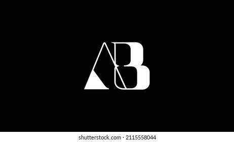 Vector de plantilla de diseño de logotipo de letras AB geométricas
