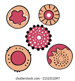 Geometric aboriginal art icon. Ethnic tribal rounded ornament. Afican, australian motiph. Dots painting. Vector illustration, template design for cloth, card, fabric.