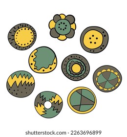 Geometric aboriginal art icon. Ethnic tribal rounded ornament. Afican, australian motiph. Dots painting. Vector illustration, template design for cloth, card, fabric.