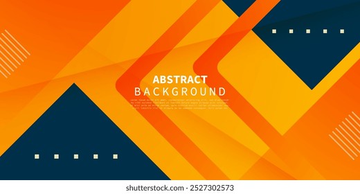 Geometric abstract 3D background blue and orange shapes concept. Bright colorful design banner. Eps10 vector