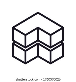 geometric and abstract 3d cube line style icon design, shape and figure theme Vector illustration
