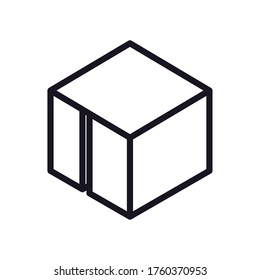 diseño de iconos, forma y tema de figura del estilo de línea de cubo 3d geométrico y abstracto Ilustración del vector