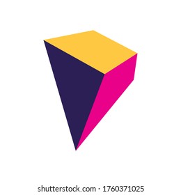 geometric and abstract 3d pyramid flat style icon design, and figure theme Vector illustration