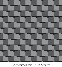 Geometric abstract 3D vector pattern, repeating rectangular shape on diagonal angle with its shadow. Pattern is clean for fabric, wallpaper, printing. Pattern is on swatches panel