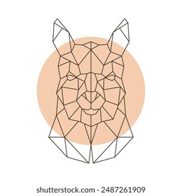 Geometric abstract Alpaca head with symmetry and modern design.