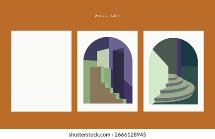 Geometric Abstract Archway Pattern Design