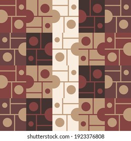 arte abstracto geométrico sobre círculos y líneas en matices de color capuchino