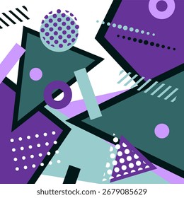 Geometric abstract art background memphis design