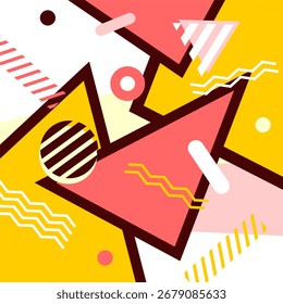 Diseño geométrico de fondo de arte abstracto de memphis