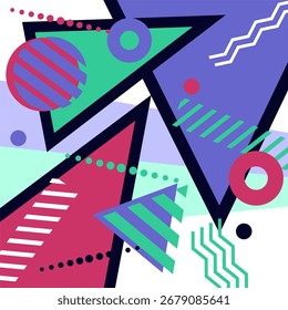 Geometric abstract art background memphis design