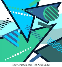 Geometric abstract art background memphis design