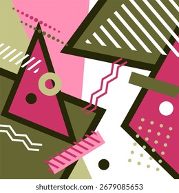 Diseño geométrico de fondo de arte abstracto de memphis