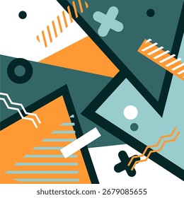 Geometric abstract art background memphis design