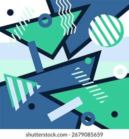 Geometric abstract art background memphis design