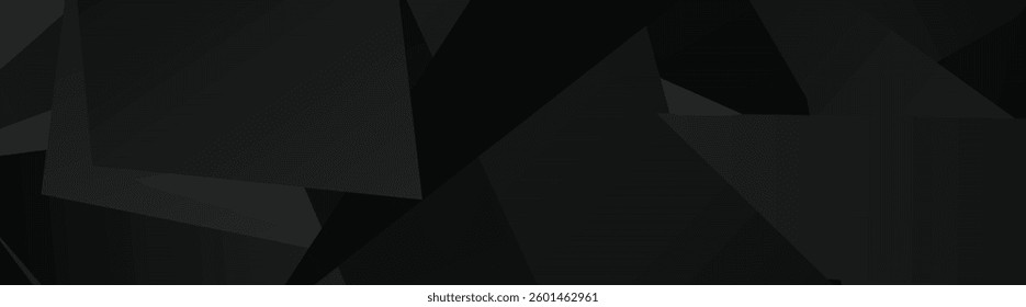 Geometric abstract art with dark black polygon shapes.