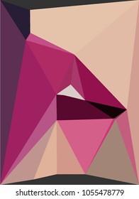 Geometric abstract art for design lips shape