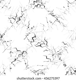 Geometric abstract art. Edgy, angular rough texture. Monochrome, black and white vector illustration