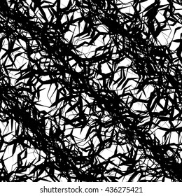 Geometric abstract art. Edgy, angular rough texture. Monochrome, black and white vector illustration