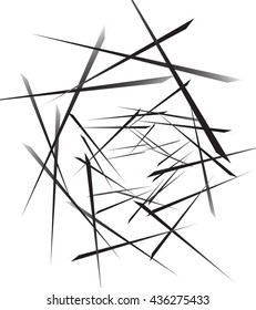 Geometric abstract art. Edgy, angular rough texture. Monochrome, black and white illustration