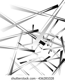 Geometric abstract art. Edgy, angular rough texture. Monochrome, black and white illustration