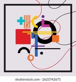 Geometric abstract art piece suitable for modern design projects, contemporary branding, geometric backgrounds, pattern prints, and graphic illustrations