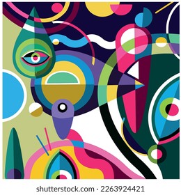 Fondo de afiche de arte abstracto geométrico