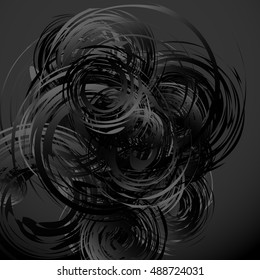 Geometric abstract art with random irregular spirals