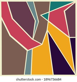 Geometric abstract art retro color background, artwork modern Scandinavian pattern wallpaper print seamless texture fabric , modern canvas paintings banner,poster 