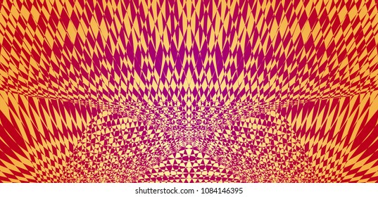 Geometric abstract artistic background in red-violet, purple and yellow colors. Vector graphics
